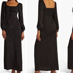 The One That Got Away Zebra Jacquard Long Sleeve Maxi Dress by Favorite Daughter